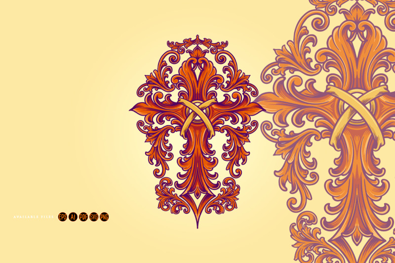 luxury-vintage-cross-flourish-ornament-illustration