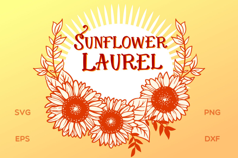 sunflower-laurel-svg-cut-file