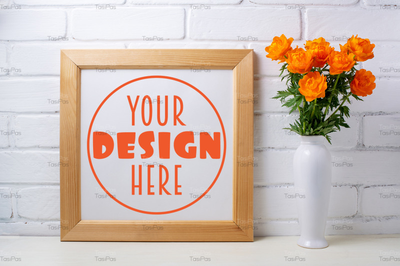 square-wooden-frame-mockup-with-orange-wild-globeflowers