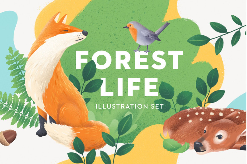 forest-life-illustration-clipart-set