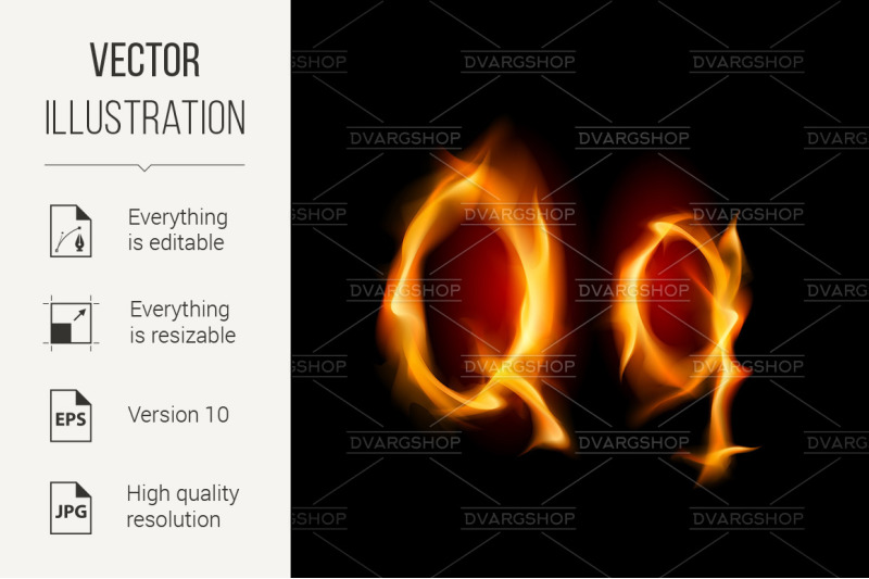 fiery-font-letter-q