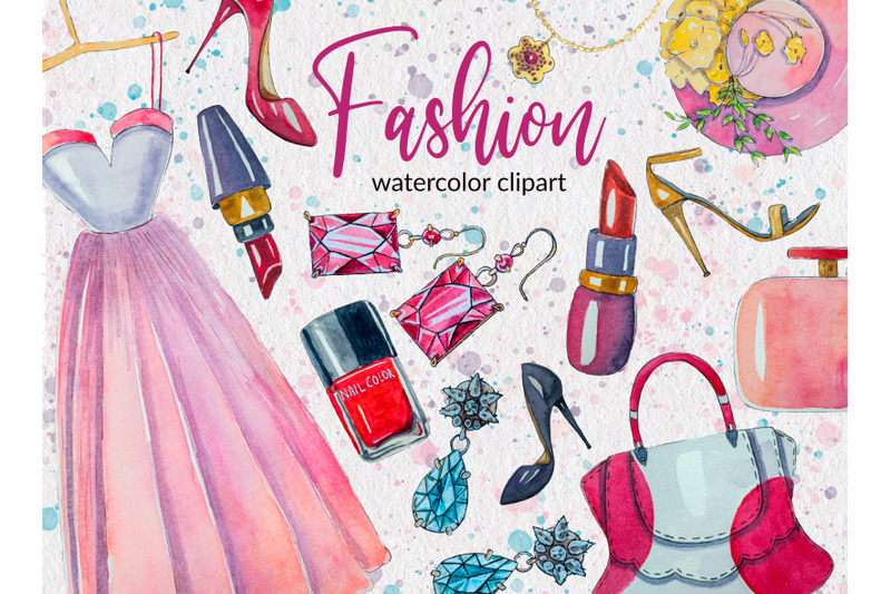 fashion-watercolor-hand-painted-clipart