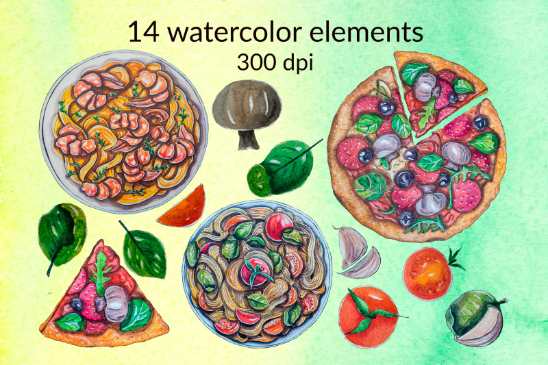 italian-food-watercolor-hand-painted-clipart