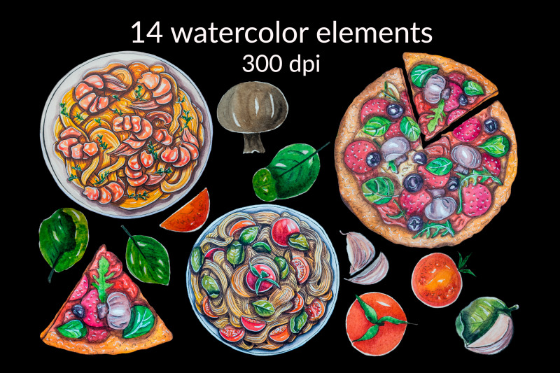 italian-food-watercolor-hand-painted-clipart