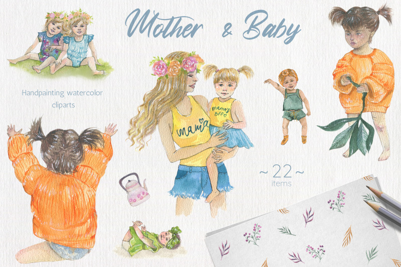 mother-and-baby-clipart-watercolor-illustration