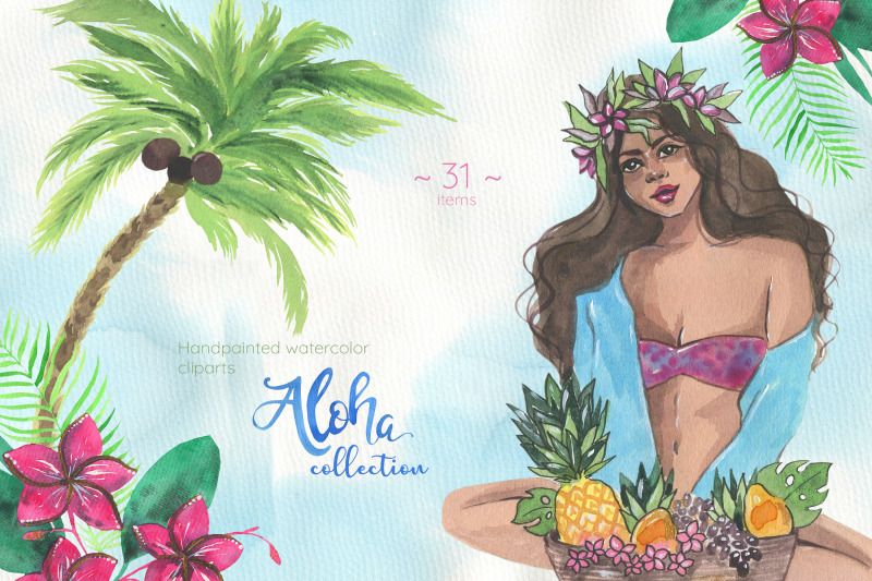 aloha-clipart-watercolor-tropical-design-hawaiian-style