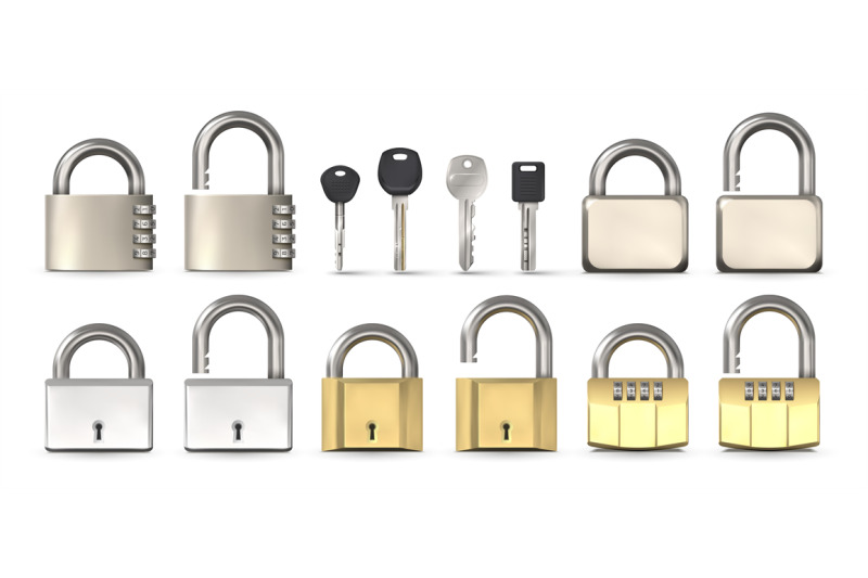 open-and-closed-metallic-gold-and-chrome-code-padlocks-realistic-loc