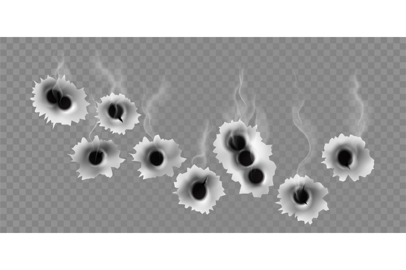 metal-holes-from-gun-bullet-shots-with-smoke-effect-realistic-gunshot