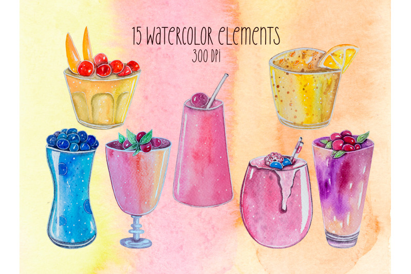 cocktail-watercolor-clipart-summer-clipart