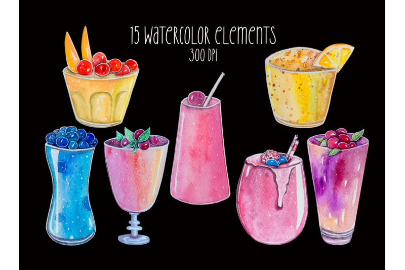 cocktail-watercolor-clipart-summer-clipart