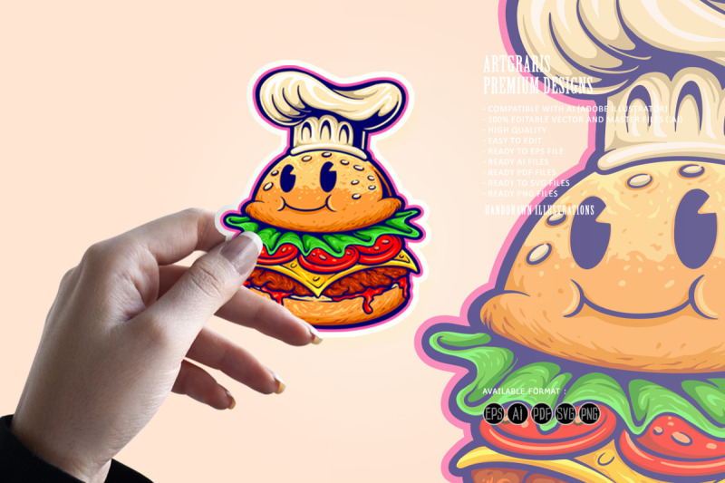 burger-chef-food-cartoon-character-logo-mascot-svg