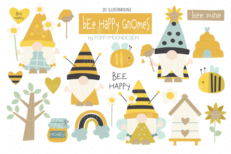 bee-happy-gnomes-clipart-set