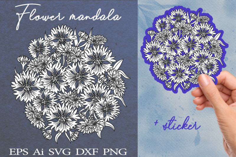 mandala-cornflowers-sticker-svg