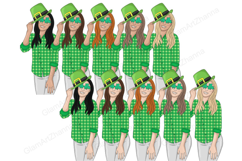 saint-patrick-039-s-day-clipart-girl-illustration-bundle