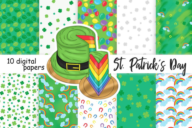 st-patricks-day-pattern-shamrock-digital-paper