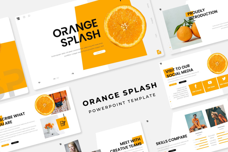 orange-splash-power-point-template