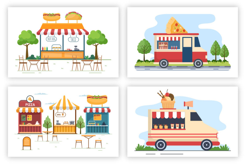 17-food-court-and-food-truck-flat-design-illustration