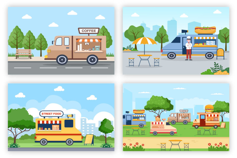 17-food-court-and-food-truck-flat-design-illustration