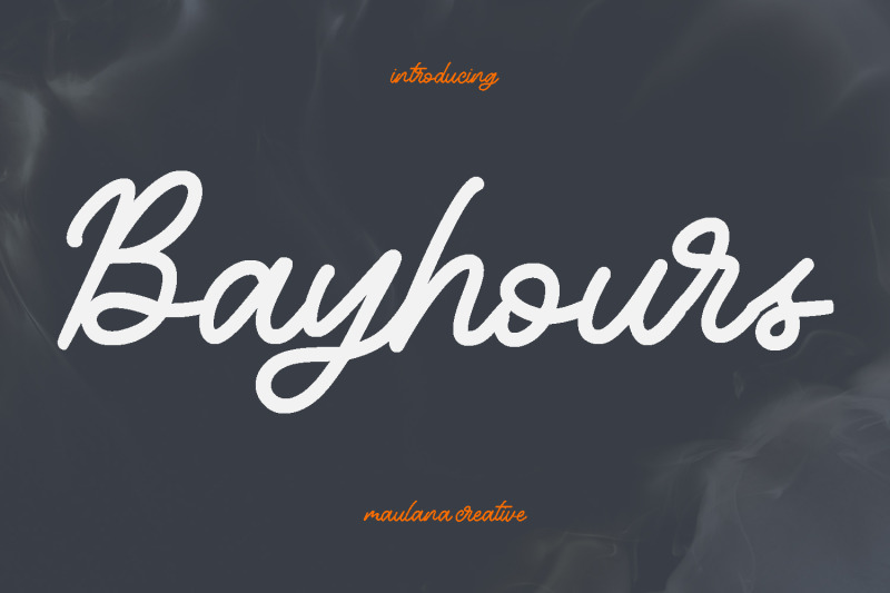 bayhours-cursive-script-font