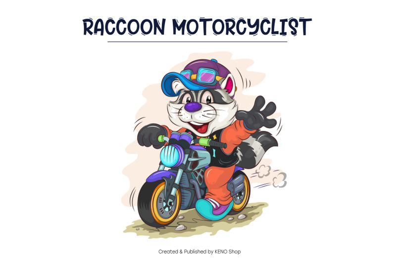 cartoon-raccoon-motorcyclist-t-shirt-png-svg