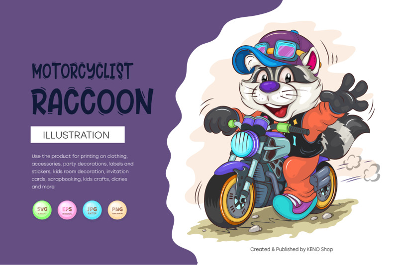 cartoon-raccoon-motorcyclist-t-shirt-png-svg