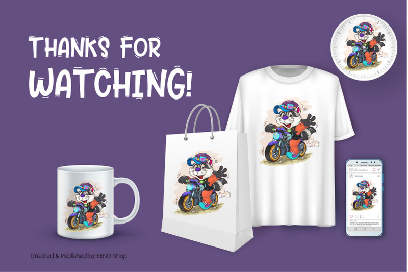 cartoon-raccoon-motorcyclist-t-shirt-png-svg