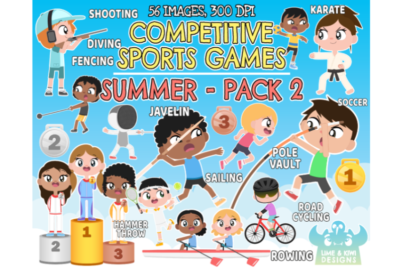 competitive-sports-games-summer-pack-2-clipart