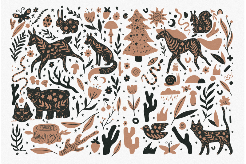 forest-vector-amp-patterns-font