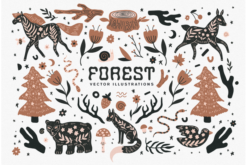 forest-vector-amp-patterns-font