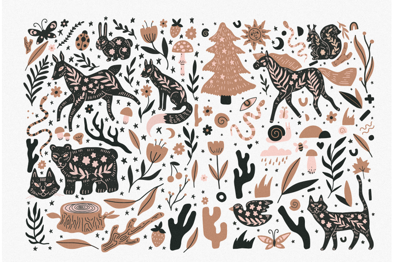 forest-vector-amp-patterns-font