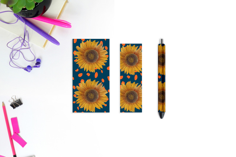 sunflower-pen-wrap-pen-wrap-png