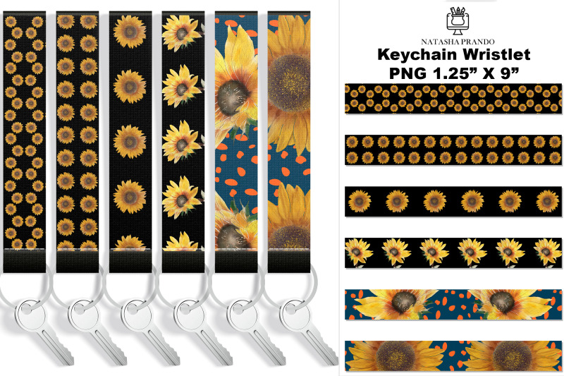 sunflower-keychain-wristlet