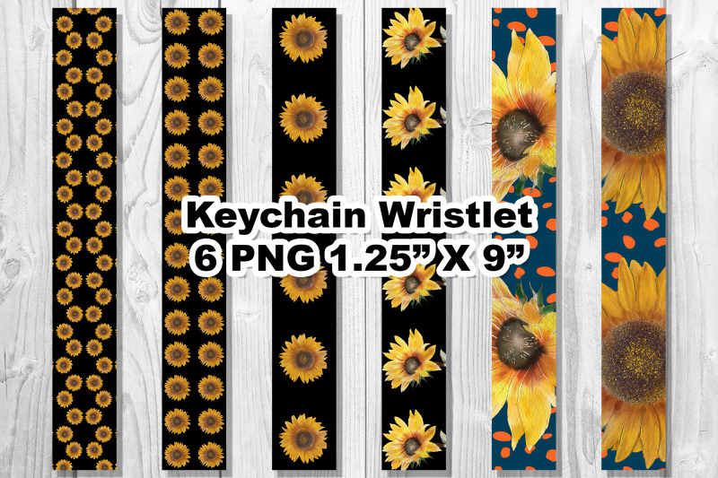 sunflower-keychain-wristlet