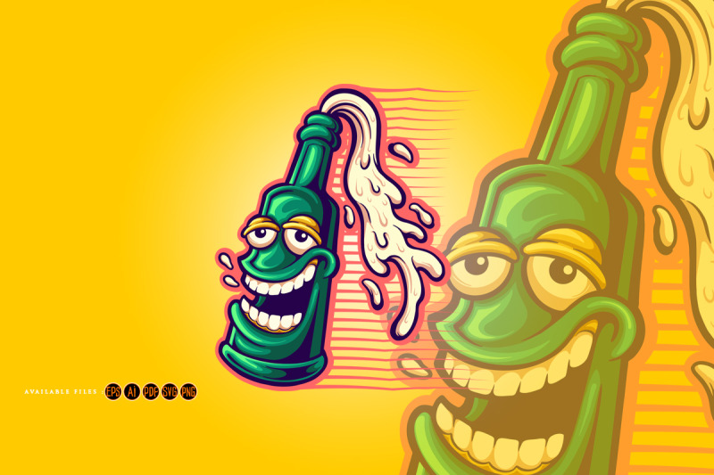 funny-beer-bottle-logo-mascot-illustration