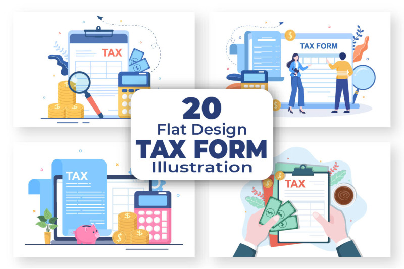 20-tax-form-flat-design-illustration