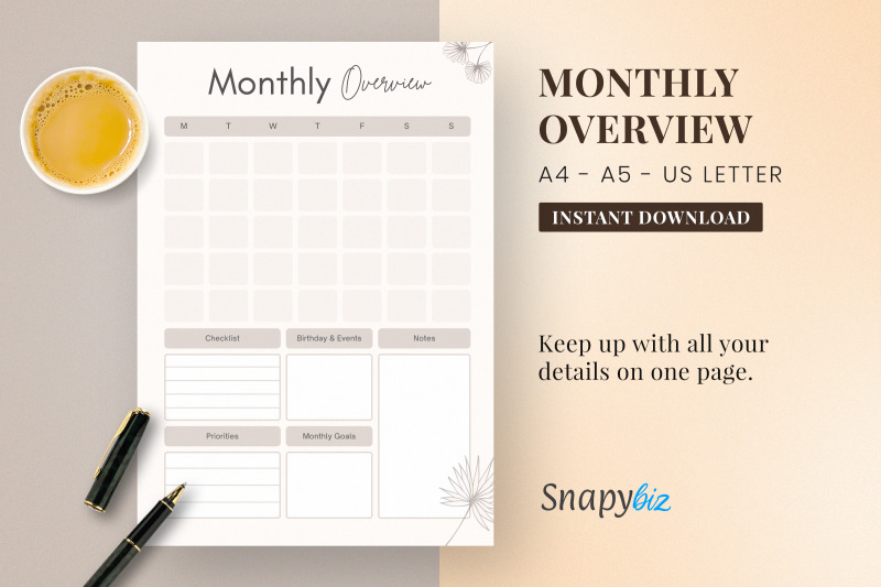 a4-and-a5-monthly-overview-monthly-overview-with-checklist