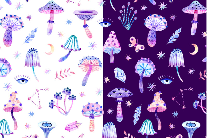 watercolor-magic-mushrooms