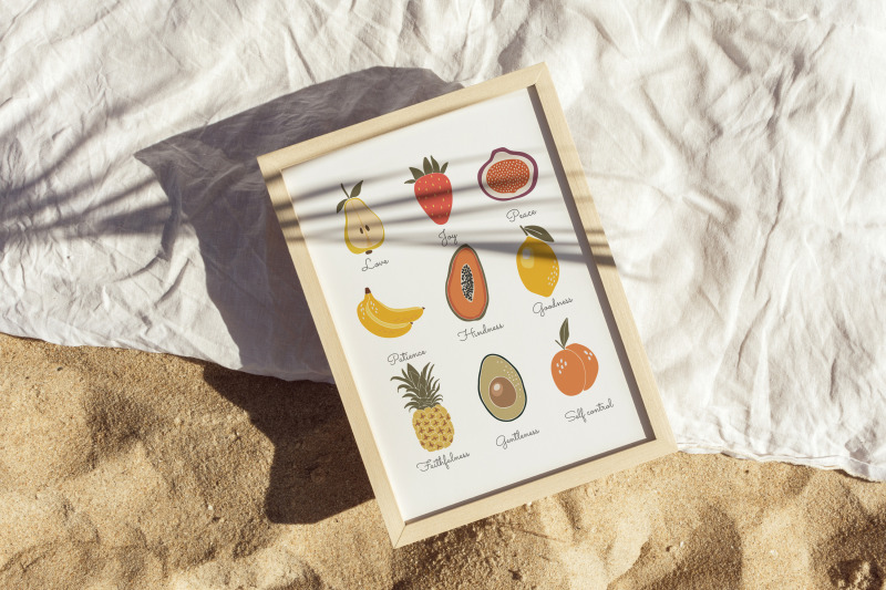 boho-fruits-clipart-tropical-fruits-collection-digital-summer-art