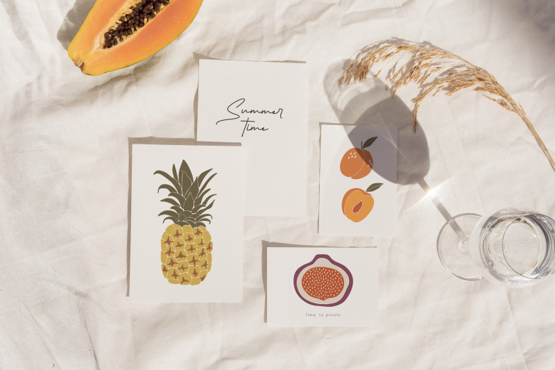 boho-fruits-clipart-tropical-fruits-collection-digital-summer-art