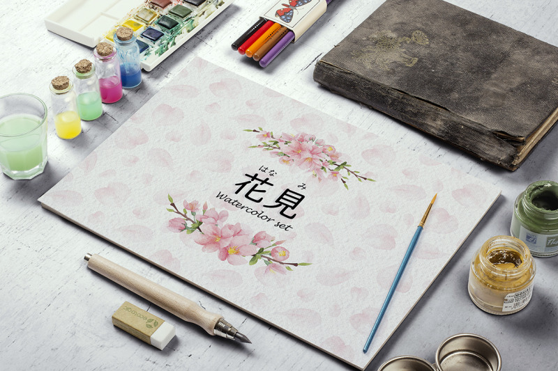 hanami-japan-watercolor-full-set