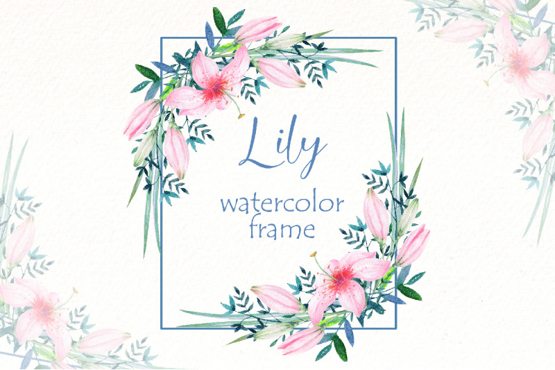 spring-flowers-clipart-watercolor-lily-frame-png