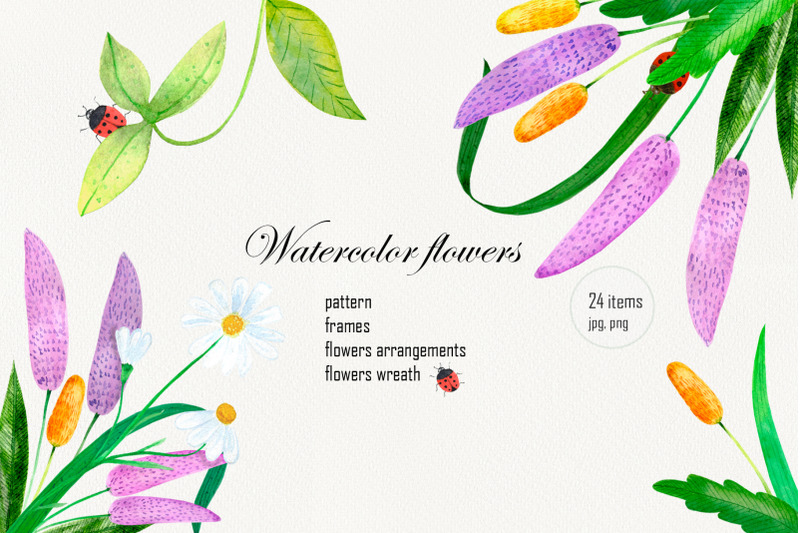 watercolor-wildflowers-clipart-wreath-pattern