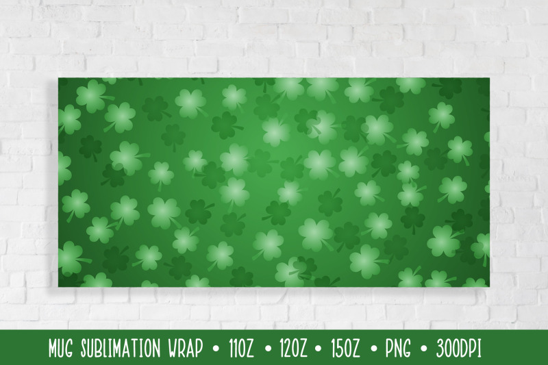 st-patricks-day-mug-sublimation-wrap-green-shamrock-leaves