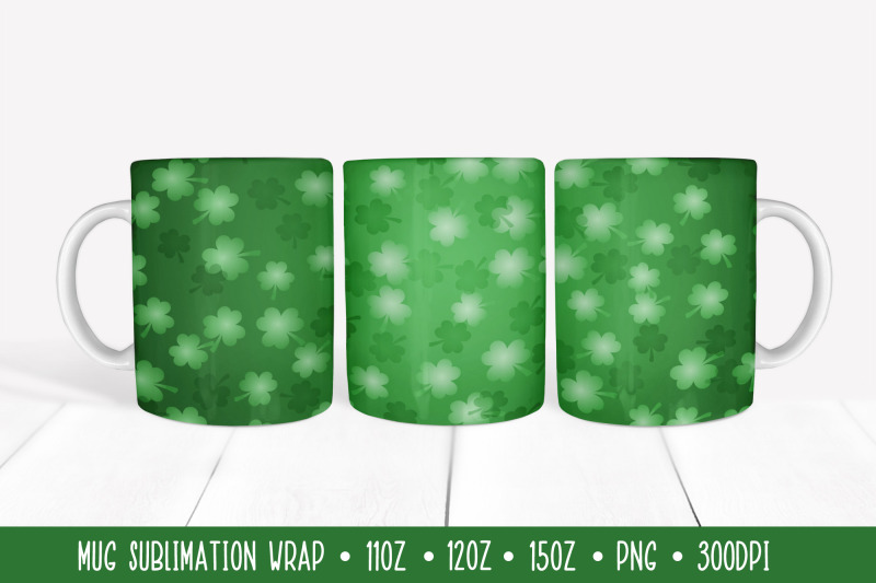 st-patricks-day-mug-sublimation-wrap-green-shamrock-leaves