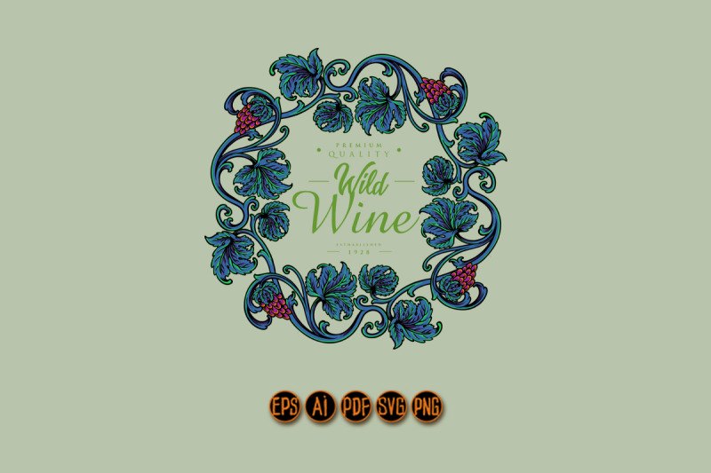 elegant-vintage-wine-floral-label-illustration