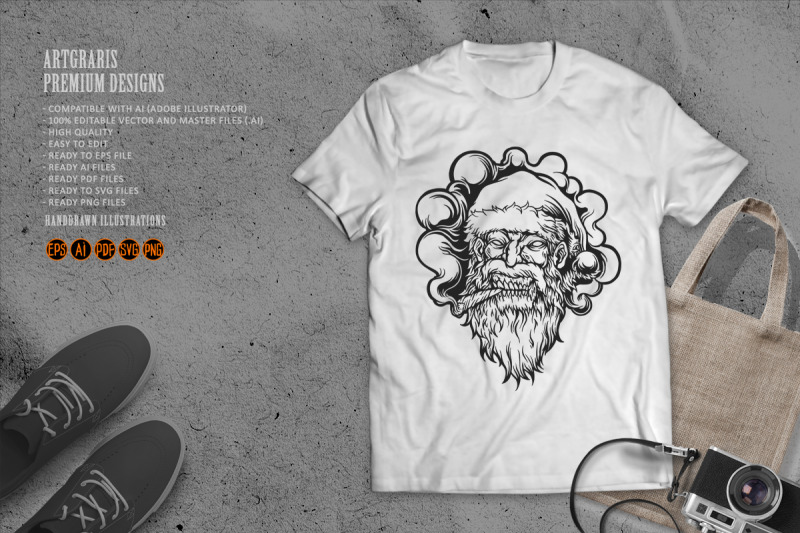 scary-santa-claus-zombie-christmas-hat-silhouette