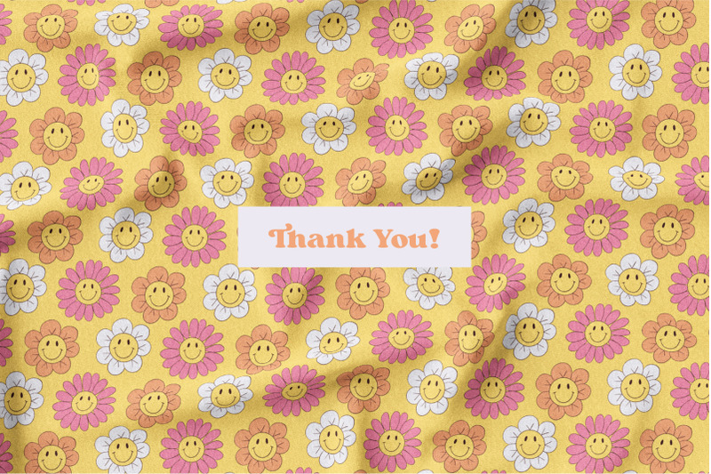 smiley-flowers-retro-seamless-patterns
