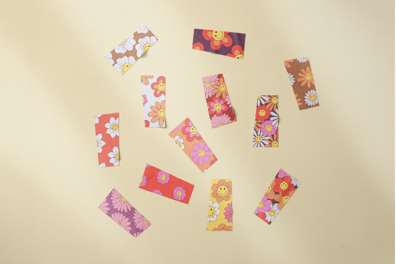 smiley-flowers-retro-seamless-patterns