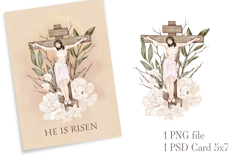 easter-card-he-is-risen-portrait-christ-jesus-sublimation