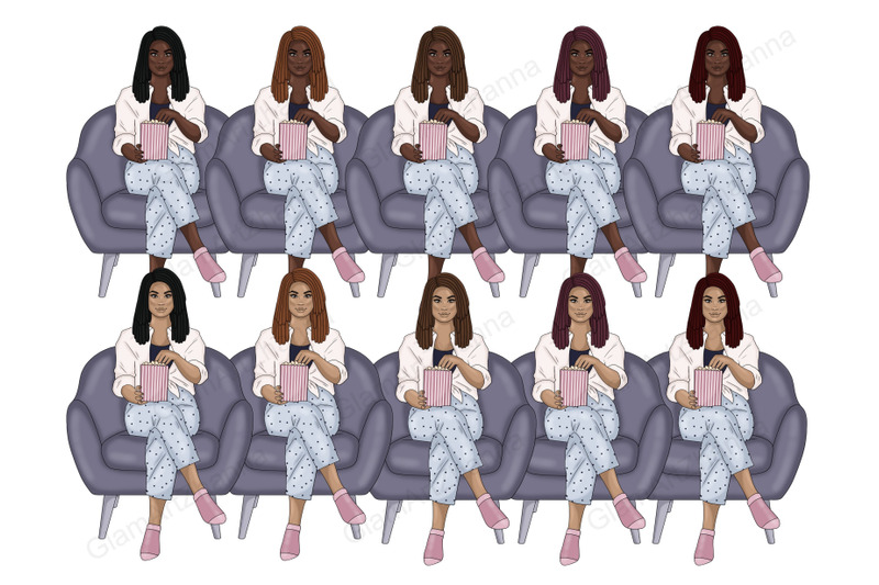 movie-night-girls-clipart